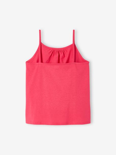 Lot de 3 débardeurs fille à fines bretelles écru+framboise+vert sauge - vertbaudet enfant 