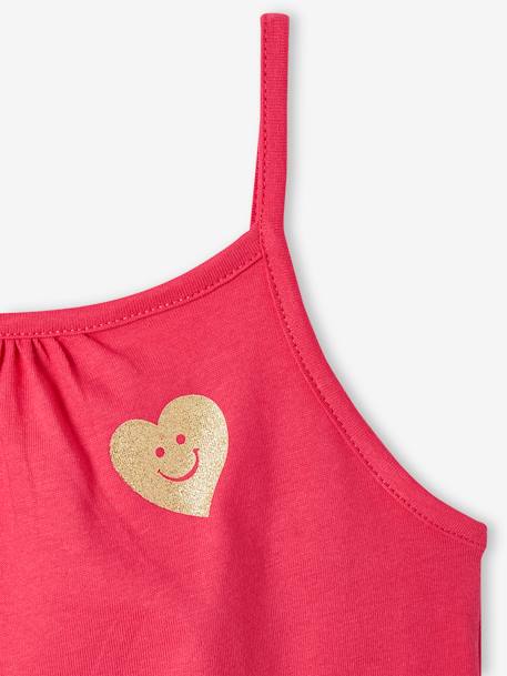 Lot de 3 débardeurs fille à fines bretelles écru+framboise+vert sauge - vertbaudet enfant 