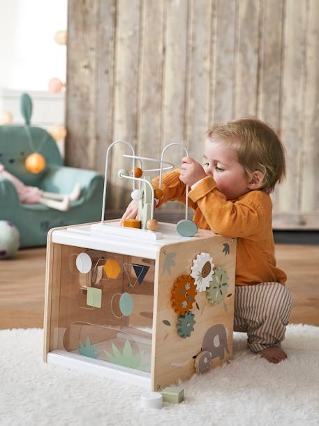 Grand cube multi-activités HANOÏ en bois FSC® multicolore - vertbaudet enfant 