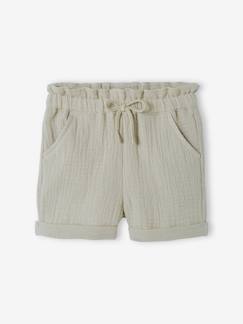 -Elastische taille katoengaas baby shorts