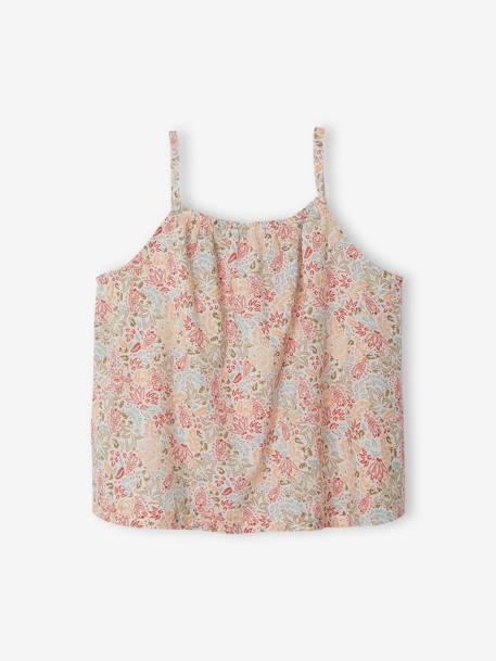 Blouse à fines bretelles motifs exotiques fille écru - vertbaudet enfant 