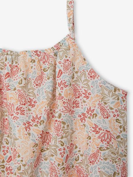 Blouse à fines bretelles motifs exotiques fille écru - vertbaudet enfant 