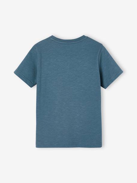 Personaliseerbare gekleurd jongensshirt met korte mouwen BLAUW+koraal+marineblauw+okergeel+salie+turquoiseblauw - vertbaudet enfant 