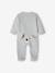 Pyjama bébé mixte velours animal personnalisable beige chiné+gris chiné - vertbaudet enfant 