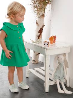 Baby-Rok, jurk-Kraagjurkje van katoengaas voor baby's
