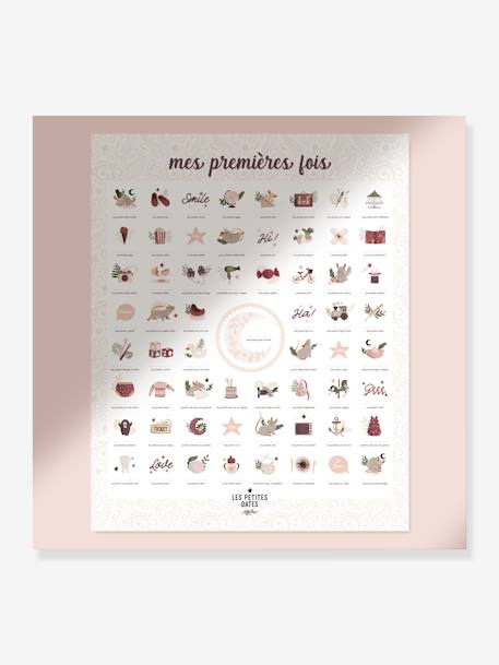 Poster Mijn eerste keren - Roze muis LES PETITES DATES rozen - vertbaudet enfant 