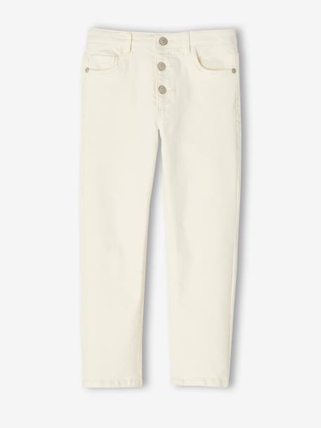 Broek Mom fit MorphologiK Fin meisjes ecru+inktblauw+perzik+roze (poederkleur) - vertbaudet enfant 
