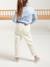 Pantalon fille mom MorphologiK fin écru+encre+pêche+rose poudré - vertbaudet enfant 
