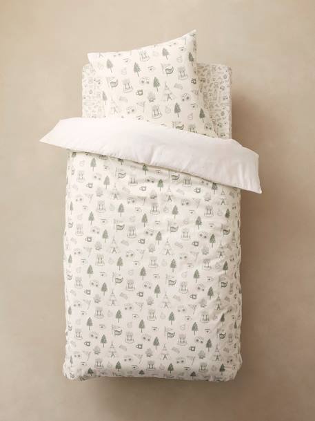 Parure enfant housse de couette + taie d'oreiller YELLOWSTONE beige - vertbaudet enfant 