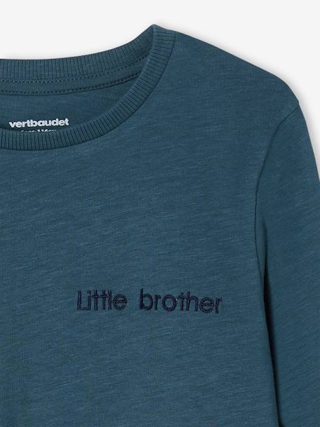 Personaliseerbare gekleurd T-shirt voor jongens met lange mouwen BLAUW+dennen+ECRU+groengrijs+marineblauw+rozenhout - vertbaudet enfant 