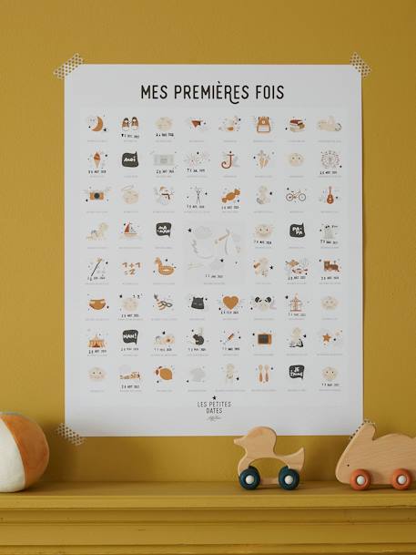 Poster Mijn eerste keren - Peau Claire LES PETITES DATES wit - vertbaudet enfant 