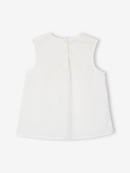 Mouwloze blouse met mooie details voor meisjes ecru - vertbaudet enfant 