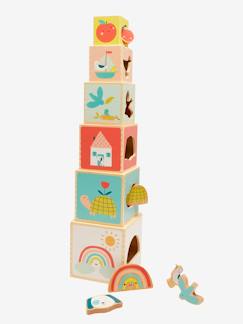 Toren van kubussen met ingebouwde vormen gemaakt van FSC® hout  - vertbaudet enfant