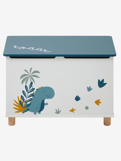 Coffre à jouets Dinosaure blanc imprimé - vertbaudet enfant 