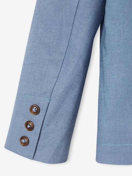 Veste garçon cérémonie en coton/lin beige+beige clair+bleu+marine foncé - vertbaudet enfant 