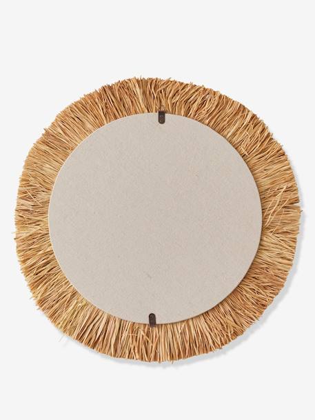 Miroir XL Lion en rotin et raphia moka - vertbaudet enfant 