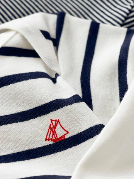 Set van 3 rompertjes met korte mouwen van biologisch katoen PETIT BATEAU wit - vertbaudet enfant 