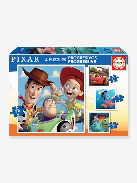 4 Puzzles Progressifs Pixar - 12/25 - EDUCA multicolore - vertbaudet enfant 
