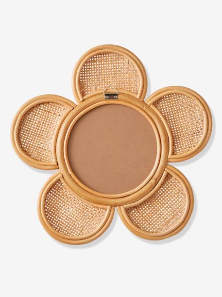 Miroir XL rotin et cannage Fleur beige doré - vertbaudet enfant 