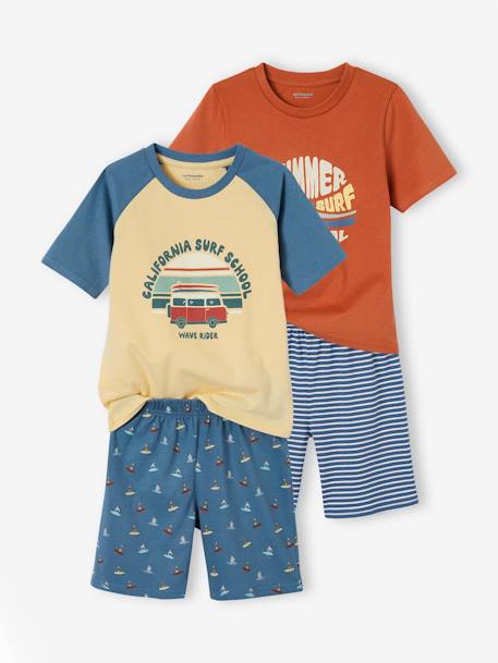 Set met 2 pyjamashorts 'Summer Surf' voor jongens jeansblauw - vertbaudet enfant 