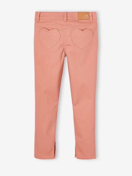 Pantalon slim indestructible fille poches coeurs au dos blush - vertbaudet enfant 