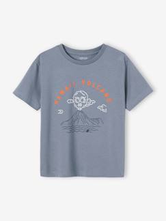 Jongens-T-shirt, poloshirt, souspull-T-shirt-Landschap t-shirt met details in zwelinkt voor jongens