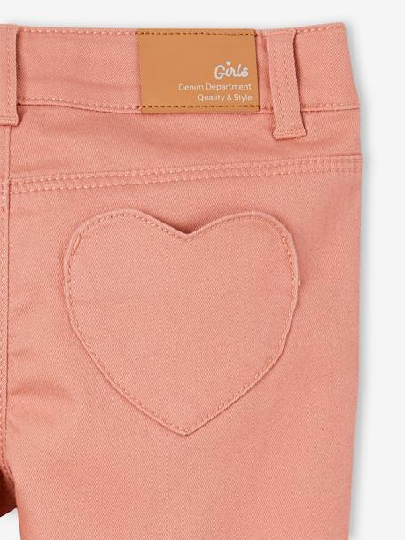 Pantalon slim indestructible fille poches coeurs au dos blush - vertbaudet enfant 