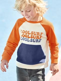 Jongens-Sweatshirt "cool surf" voor jongens met colorblock effect