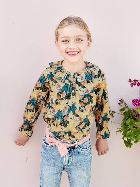Blouse imprimée fleurs fille vert d'eau - vertbaudet enfant 