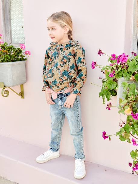 Blouse imprimée fleurs fille vert d'eau - vertbaudet enfant 