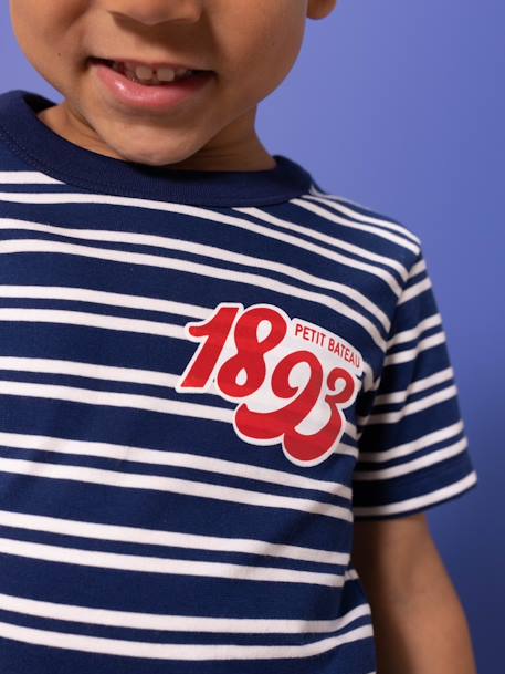 T-shirt rayé en coton bio PETIT BATEAU bleu - vertbaudet enfant 