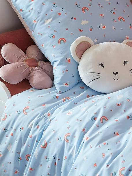 Parure housse de couette + taie d'oreiller enfant ABC PRINCESSE mauve - vertbaudet enfant 