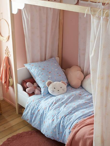 Parure housse de couette + taie d'oreiller enfant ABC PRINCESSE mauve - vertbaudet enfant 
