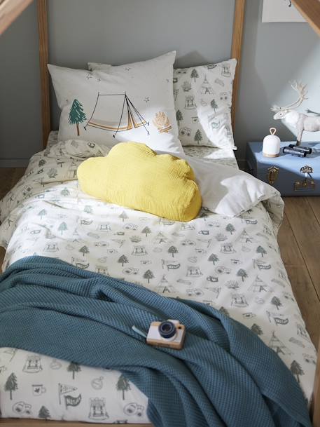 Parure enfant housse de couette + taie d'oreiller YELLOWSTONE beige - vertbaudet enfant 
