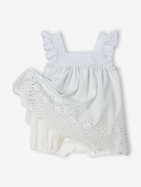 Feestelijke jurk voor baby met rompertje hemelsblauw - vertbaudet enfant 