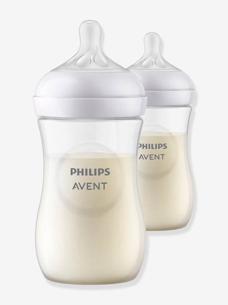 Lot de 2 biberons 260 ml Philips AVENT Natural Response transparent - vertbaudet enfant 