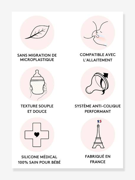 Zuigfles BibRond 240 ml ELHEE rood+saliegroen+ZAND - vertbaudet enfant 