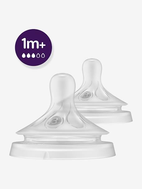 Lot de 2 tétines Philips AVENT Natural Response, 5 débits au choix transparent - vertbaudet enfant 