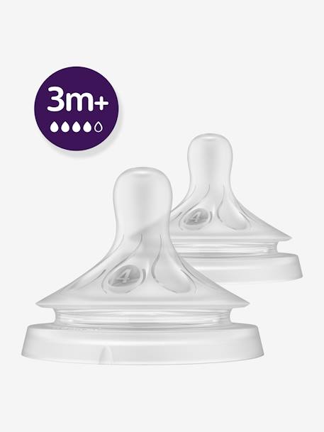 Lot de 2 tétines Philips AVENT Natural Response, 5 débits au choix transparent - vertbaudet enfant 