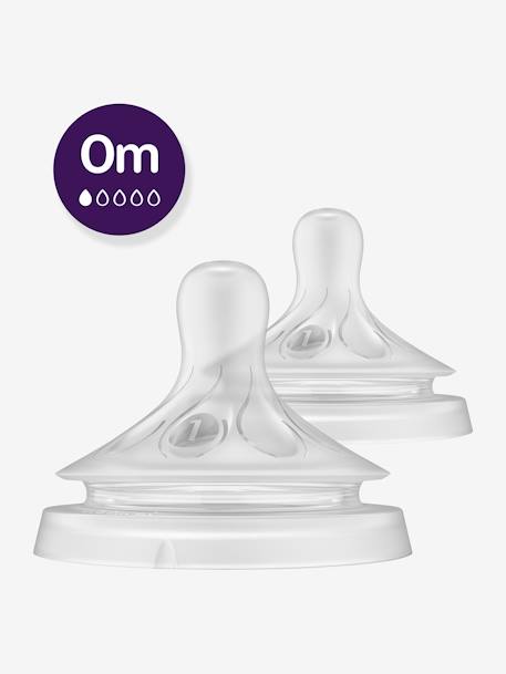 Lot de 2 tétines Philips AVENT Natural Response, 5 débits au choix transparent - vertbaudet enfant 