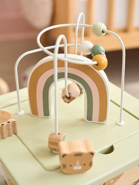 Grand cube d'activités en bois FSC® rose+Tanzanie - vertbaudet enfant 