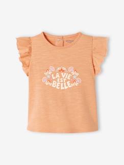 Baby-T-shirt, coltrui-Babyshirt met mouwen met ruches