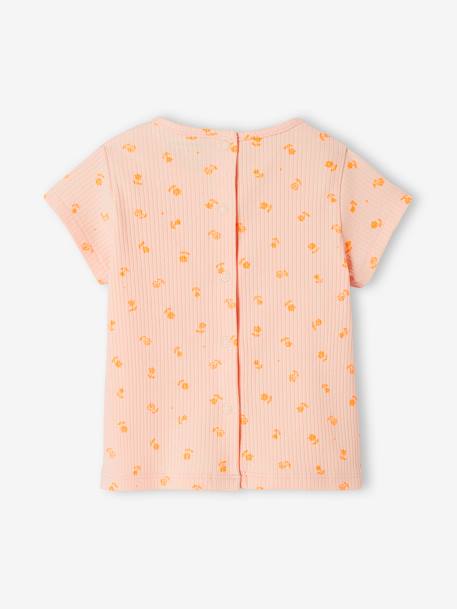 T-shirt van ribstof baby lichtroze - vertbaudet enfant 
