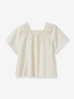 Meisje-T-shirt, souspull-T-shirt met borduursel meisjes CYRILLUS biokatoen