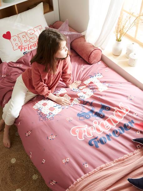 Parure housse de couette + taie d'oreiller enfant BFF écru - vertbaudet enfant 