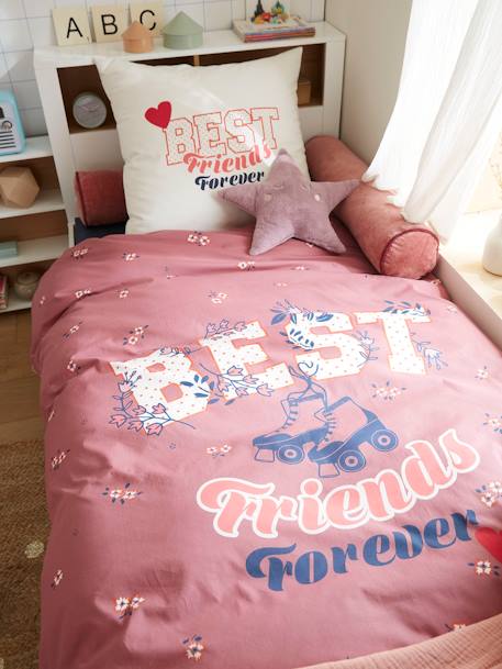 Parure housse de couette + taie d'oreiller enfant BFF écru - vertbaudet enfant 
