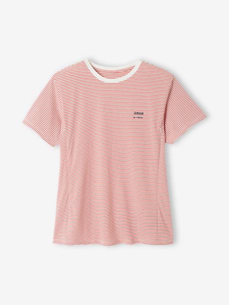 T-shirt coton brodé grossesse et allaitement personnalisable Rayé marine+Rayé rouge - vertbaudet enfant 