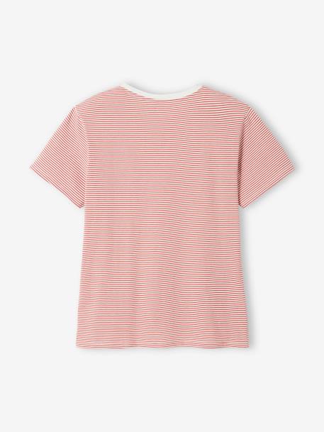 T-shirt coton brodé grossesse et allaitement personnalisable Rayé marine+Rayé rouge - vertbaudet enfant 