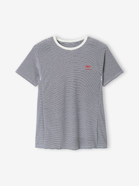 T-shirt coton brodé grossesse et allaitement personnalisable Rayé marine+Rayé rouge - vertbaudet enfant 
