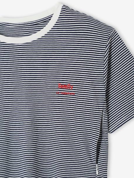 T-shirt coton brodé grossesse et allaitement personnalisable Rayé marine+Rayé rouge - vertbaudet enfant 